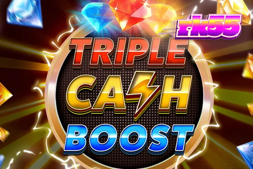 Tampilan visual neon futuristik pada slot Triple Cash Boost